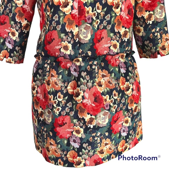 Sezane Robe Duoma Multicolor Floral Knit Mini Dress Size 36 US Size 4 - Picture 11 of 13